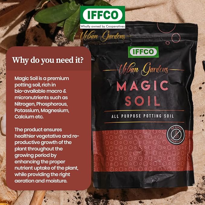 Soil Less Potting Mix for plants, with Organic Fertilizer & Seaweed, Ready to Use, Fill More Pots as Light Weight & High Volume