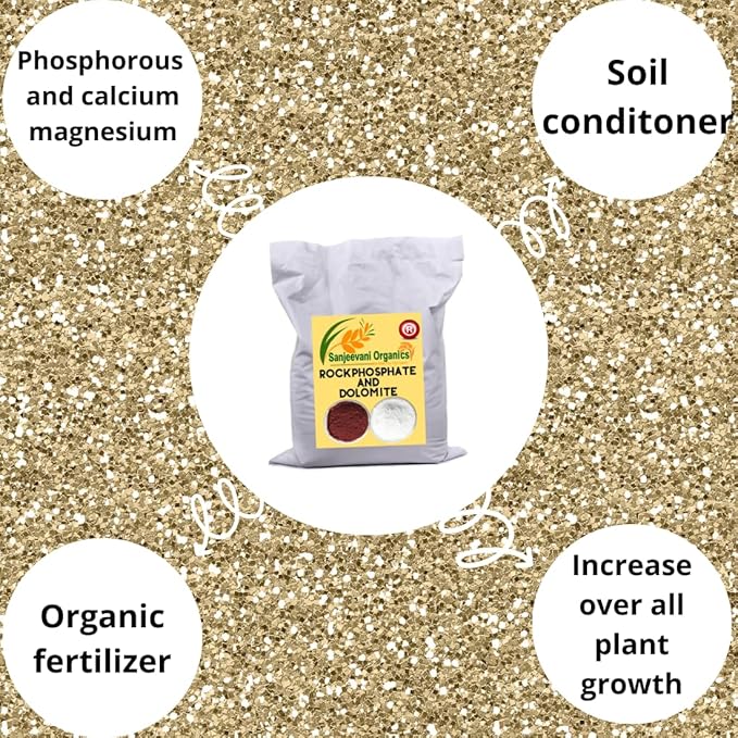 Sanjeevani Organics Rock Phosphate Powder Mix with Dolomite red and White Soil. (1 Kg)