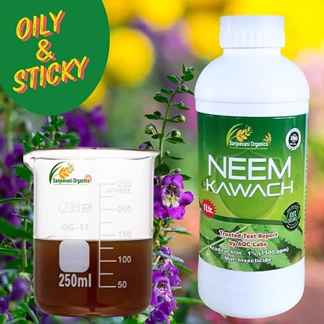 Sanjeevani Organics Cold Pressed Water-soluble Neem Kawach for Spray on Plants and Garden (1 Ltr)