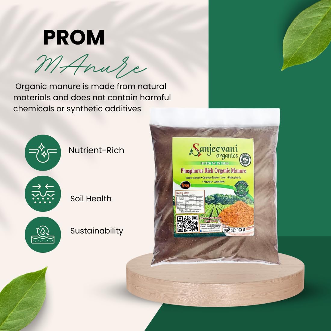 Sanjeevani Organics Phosphate Rich Organic Manure PROM Rock Phosphate for Plants Garden Indoor and Outdoor plant fertilizer All kind Of fertilizer for plants -1 Kg