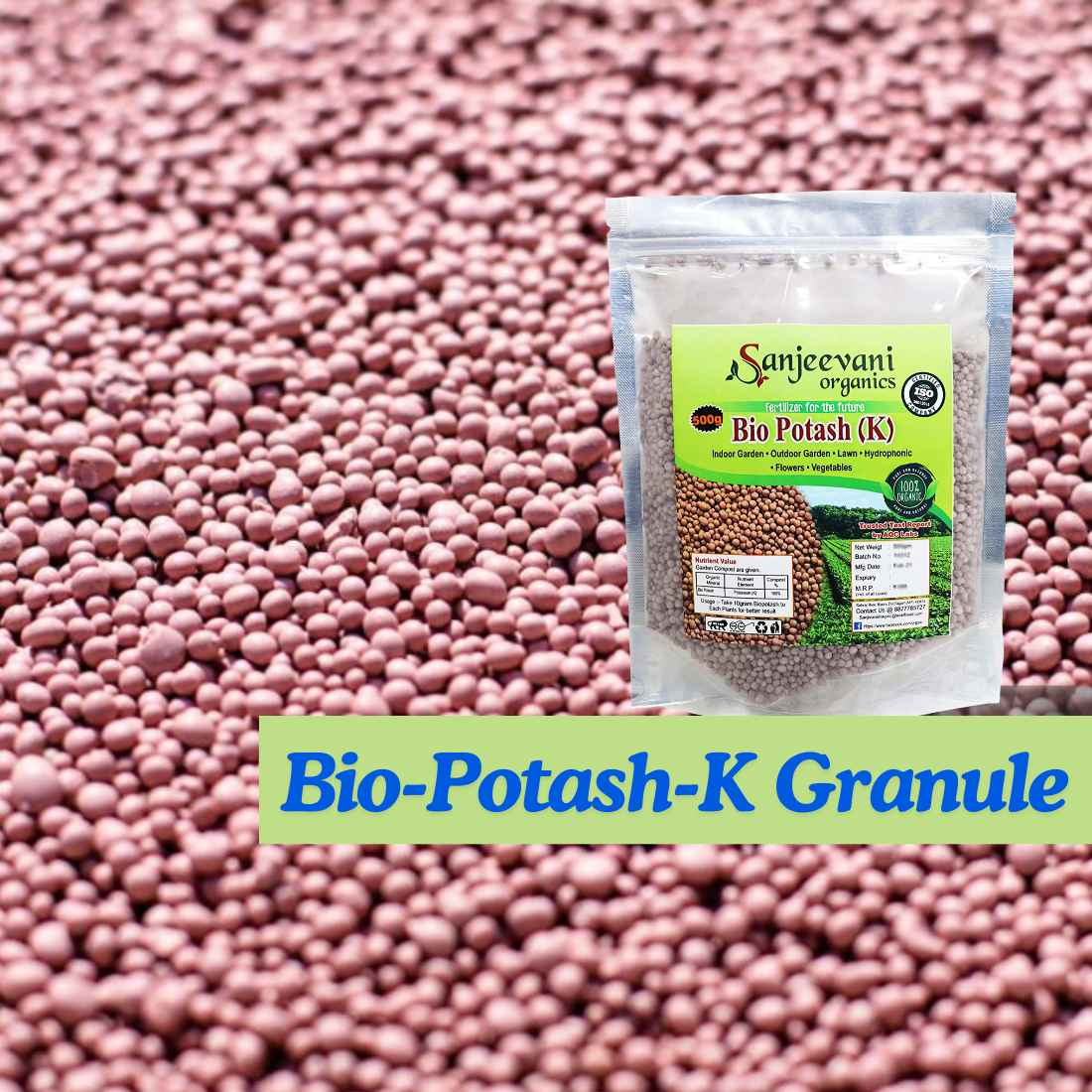 Sanjeevani Organics Bio Potash Granule Fertilizer | Organic Potassium-Rich Fertilizer for Enhanced Plant Growth & Disease Resistance | 100% Eco-Friendly & Natural | 500 Gram